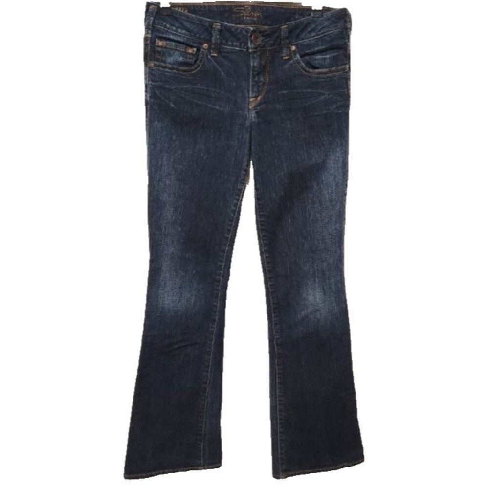 Silver Jeans Aiko Bootcut Mid Boot Women’s Size W 28 xL33 Blue Denim 99% Cotton